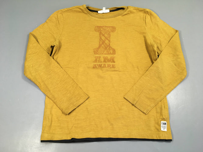 T-shirt m.l moutarde flammé  I texturé, moins cher chez Petit Kiwi