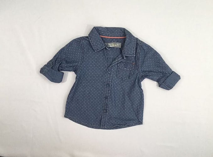 Chemise m.l denim plumetis, moins cher chez Petit Kiwi