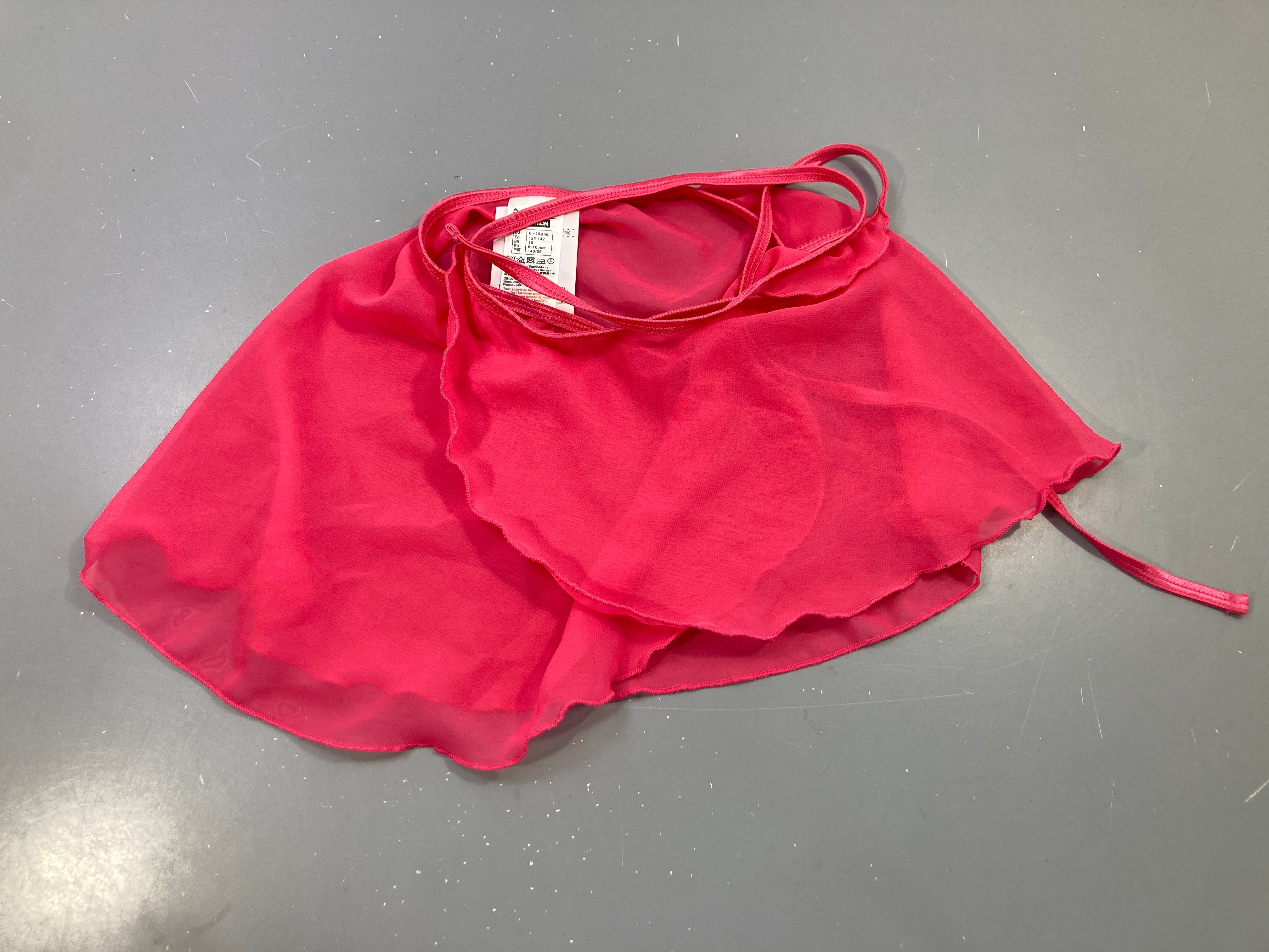 Jupe portefeuille danse voile rose fuchsia à nouer