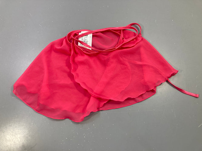 Jupe portefeuille danse voile rose fuchsia à nouer, moins cher chez Petit Kiwi