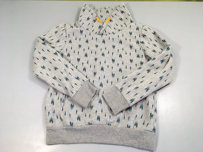 Sweat gris sapins col châle, moins cher chez Petit Kiwi