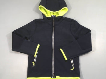Polar réversible zippé à capuche polar bleu marine/anis, Tribord