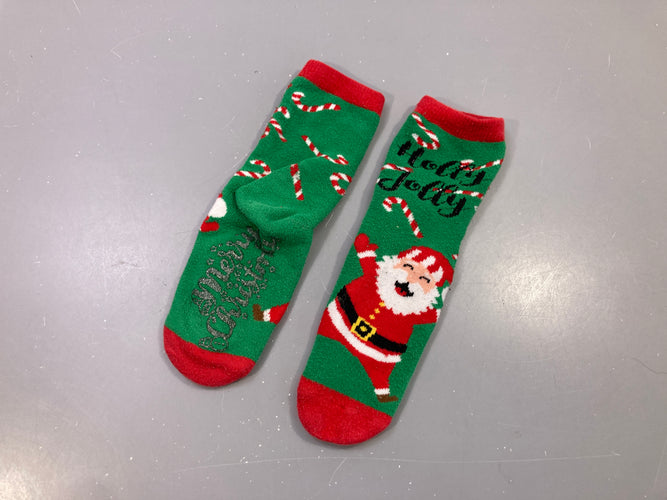 Chaussettes vertes Père Noël « Holly Jolly » sucres d'orge, sucre d'orge, moins cher chez Petit Kiwi
