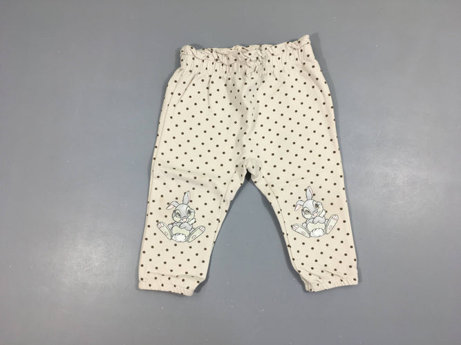 Pantalon molleton écru pois, Pan-Pan, petite tache  au genou, moins cher chez Petit Kiwi