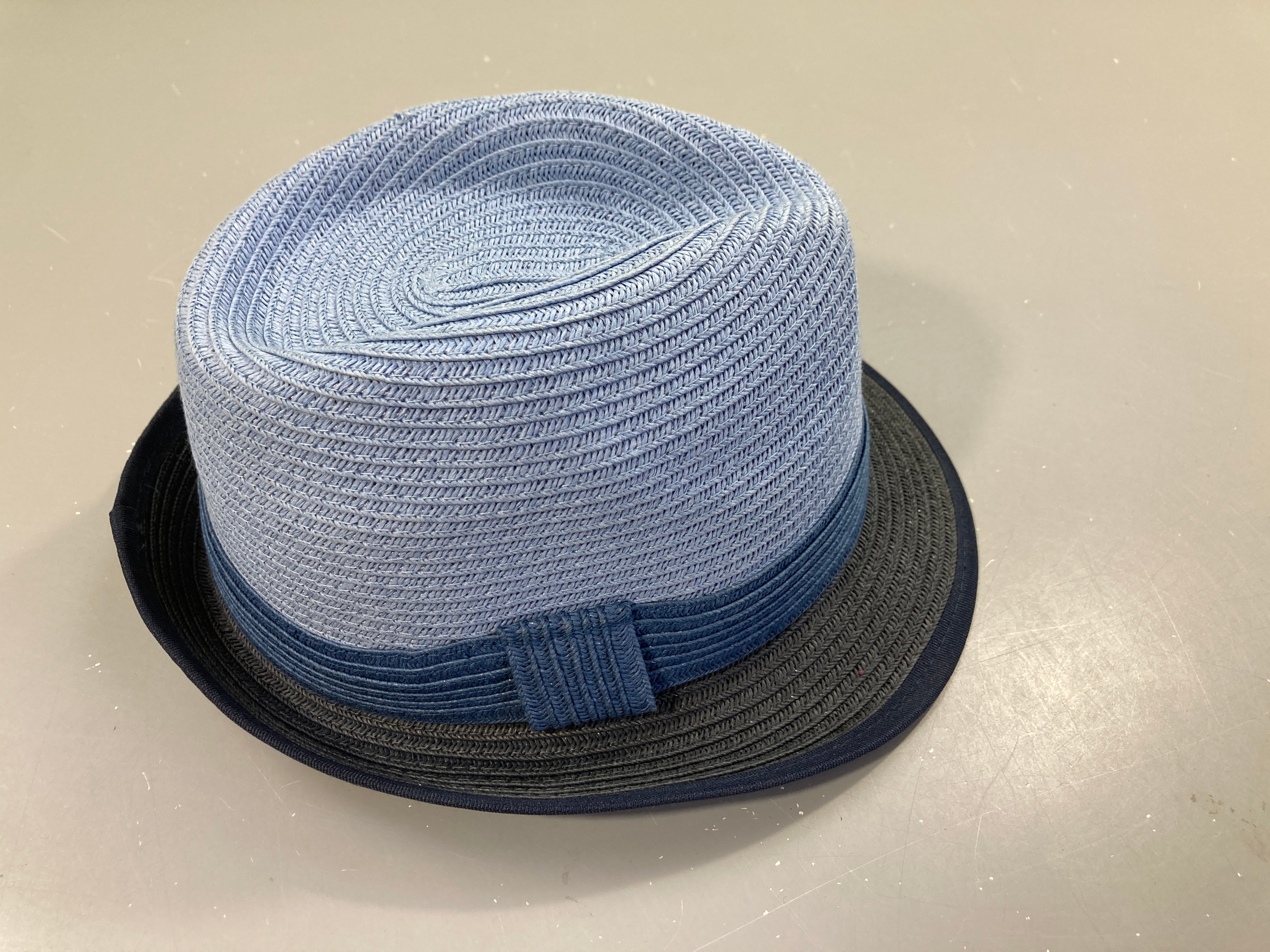 Chapeau paille bleu foncé/bleu