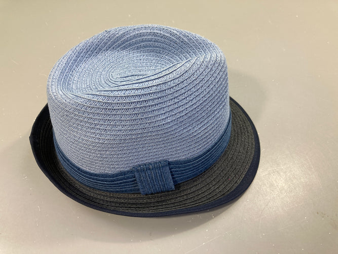 Chapeau paille bleu foncé/bleu, moins cher chez Petit Kiwi