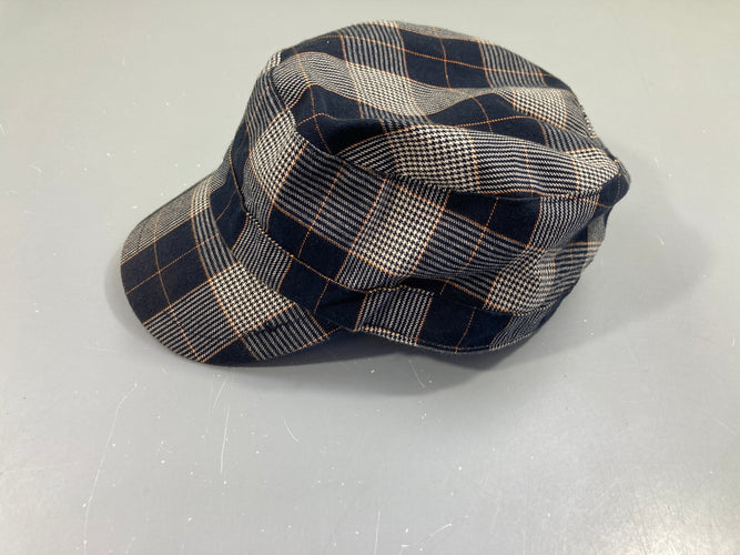 Casquette gavroche carreaux bleu foncé/beige, moins cher chez Petit Kiwi