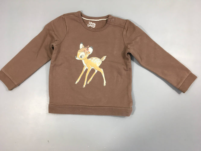 Sweat brun Bambi, un peu bouloché, moins cher chez Petit Kiwi