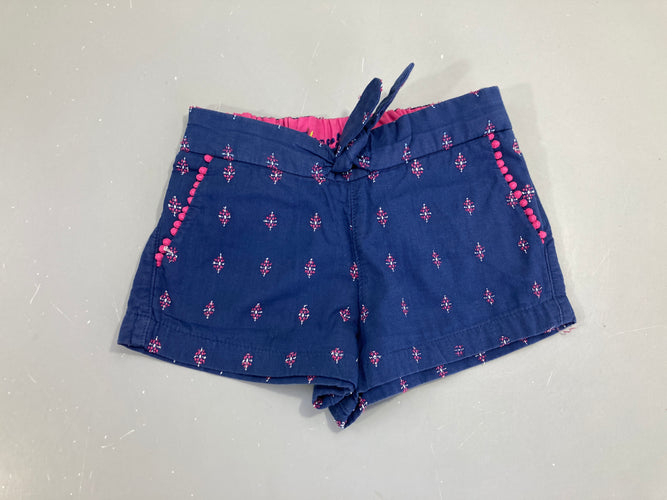 Short bleu motifs mauves, moins cher chez Petit Kiwi