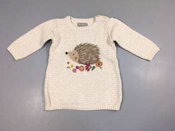 Robe m.l pull mailles beige hérissons