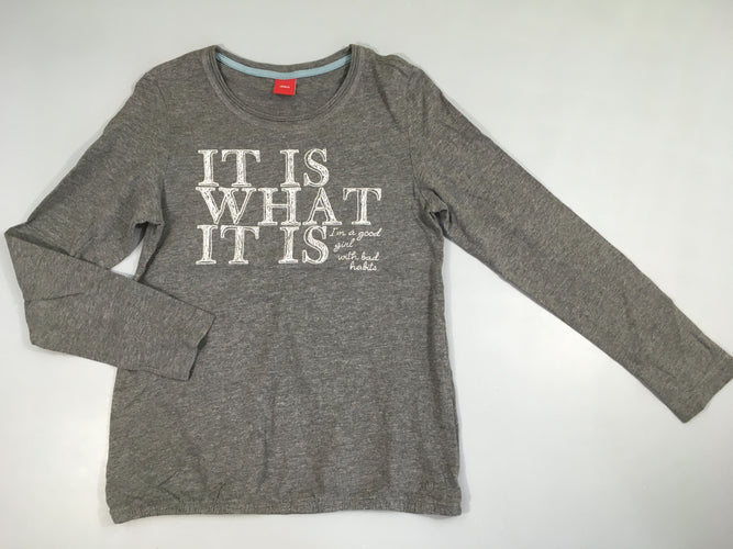 T-shirt m.l gris chiné foncé What, moins cher chez Petit Kiwi