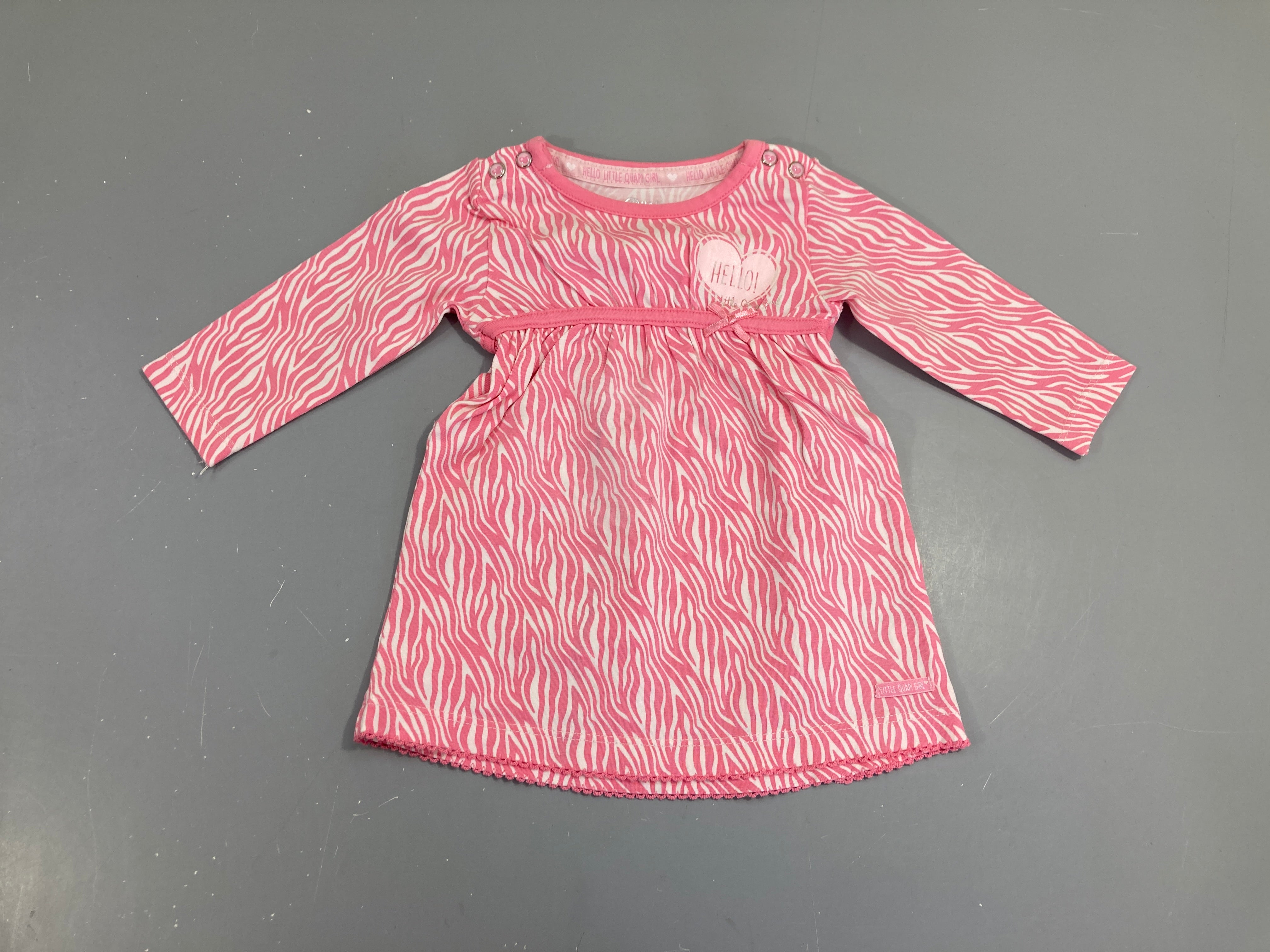 Robe m.l jersey rose/blanc, Quapi