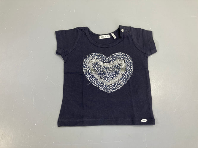 T-shirt m.c noir coeur, moins cher chez Petit Kiwi