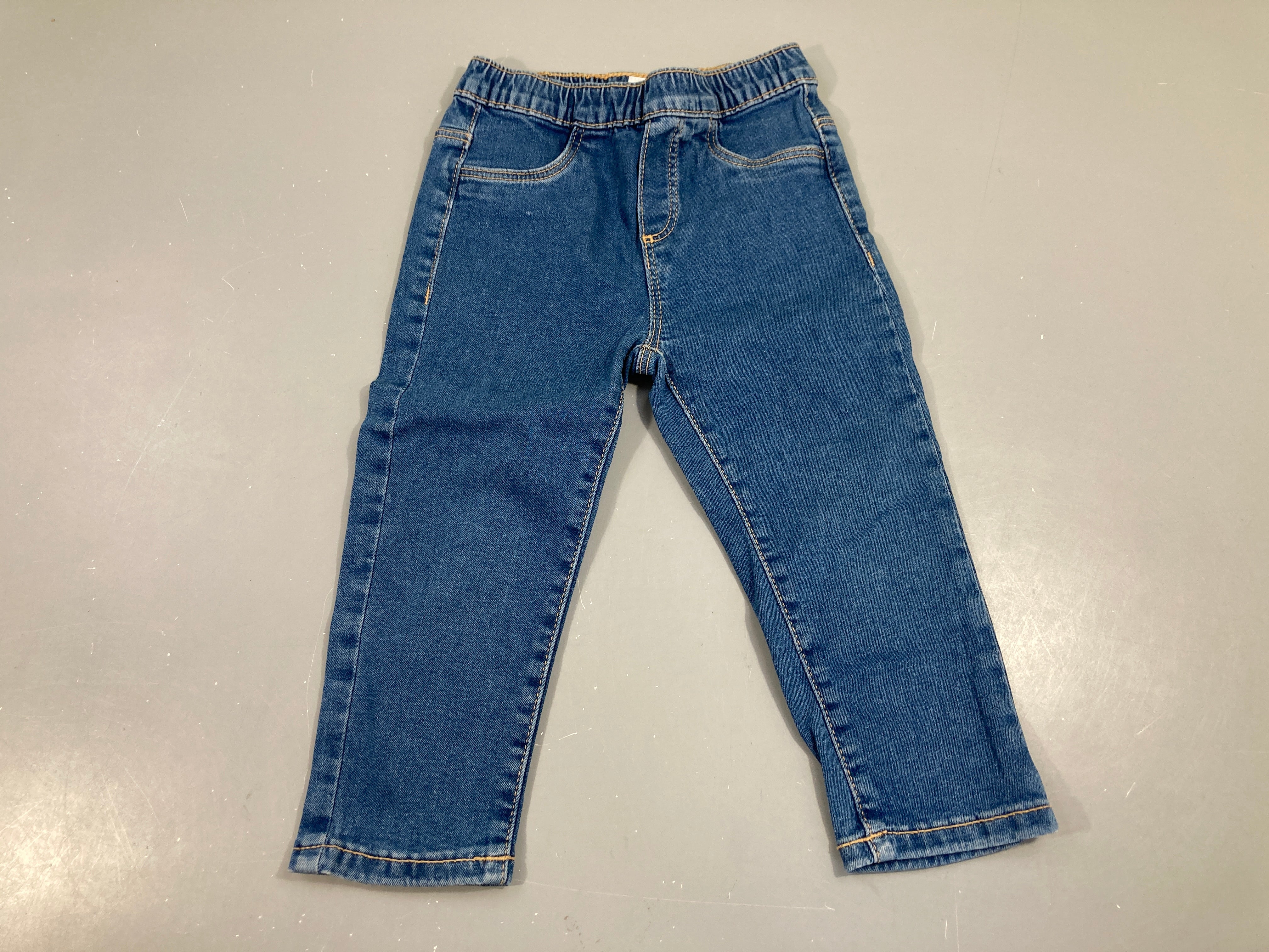 Jeans bleu taille élastique