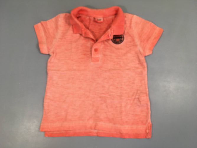 Polo m.c jersey orangé chiné Summer, moins cher chez Petit Kiwi