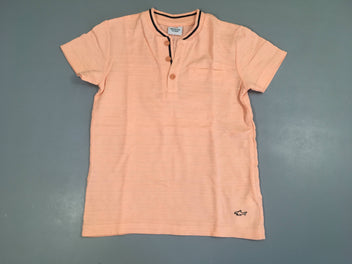T-shirt m.c texturé col mao saumon
