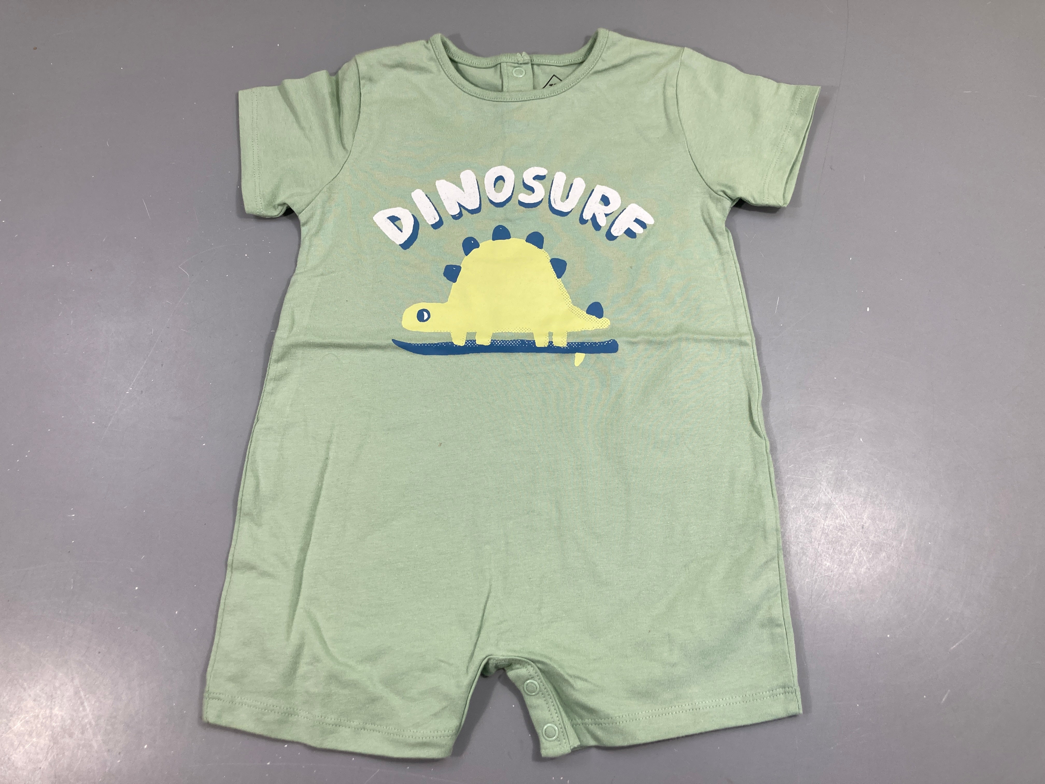 Combishort m.c vert pâle , dinosaure