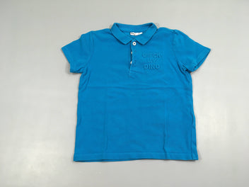 Polo m.c bleu Check-Légèrement délavé