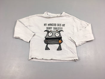 T-shirt m.l gris Monster Halloween