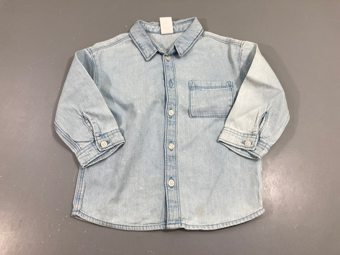 Chemise m.l jean bleu clair, moins cher chez Petit Kiwi