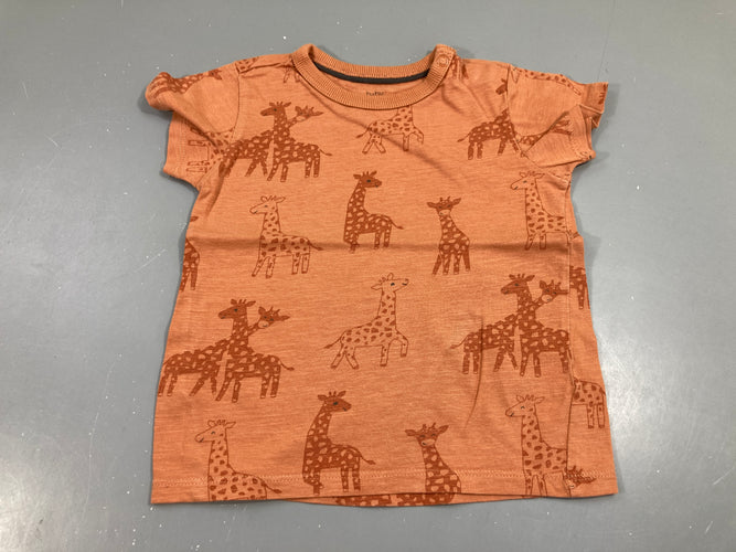 T-shirt m.c orange, girafe, moins cher chez Petit Kiwi