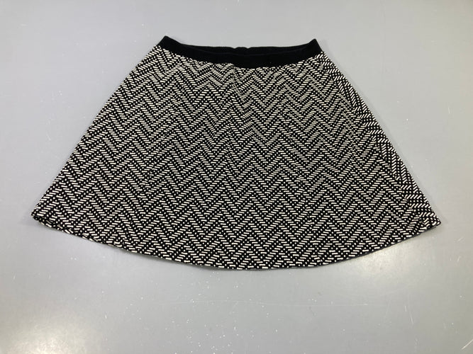 Jupe noir écru jacquard, taille élastique, moins cher chez Petit Kiwi