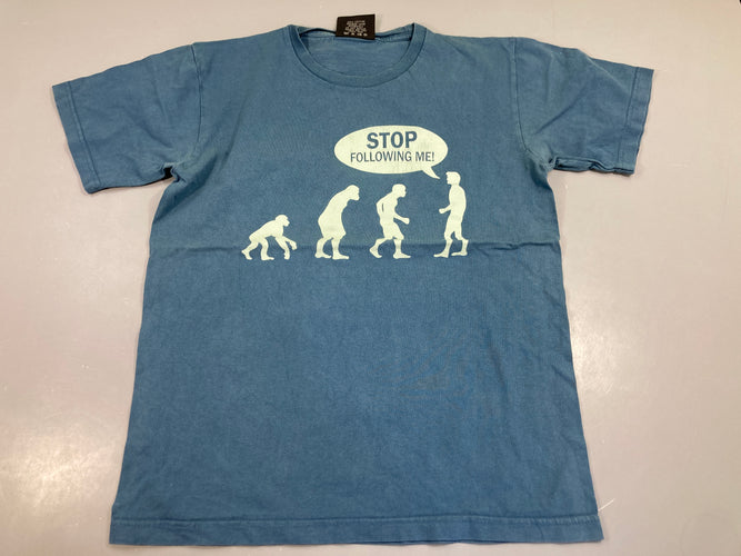 T-shirt m.c bleu, stop following me, UNFLEGGED, moins cher chez Petit Kiwi