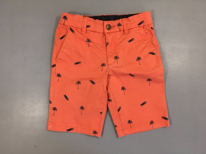 Bermuda chino orange skate palmier, moins cher chez Petit Kiwi
