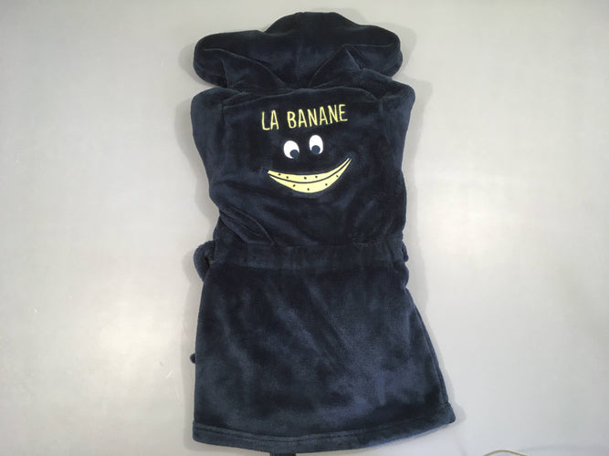 Peignoir velours bleu foncé La banane, moins cher chez Petit Kiwi