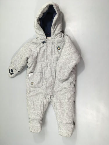 Veste gris chiné 12% laine à capuche, moins cher chez Petit Kiwi