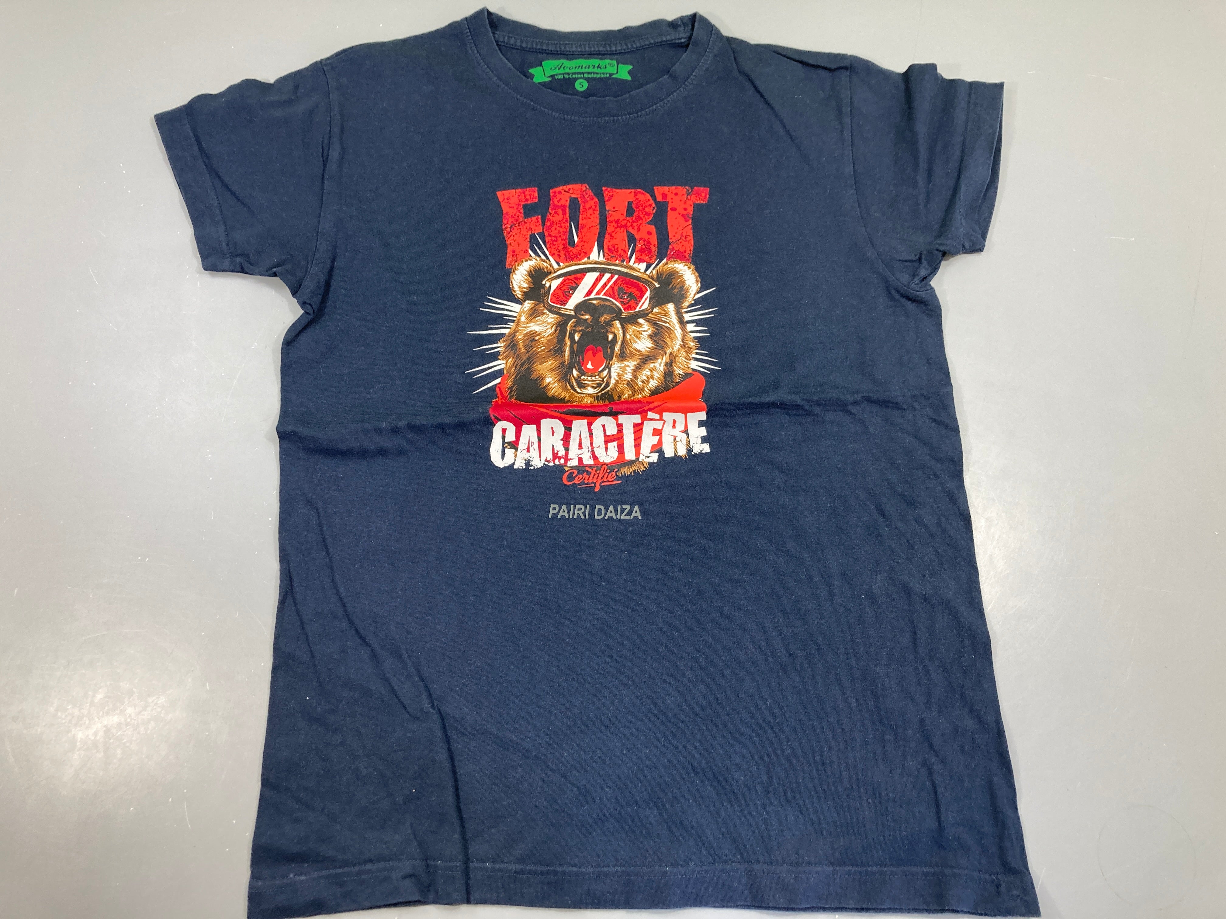 T-shirt m.c bleu foncé, ours, Avomarks