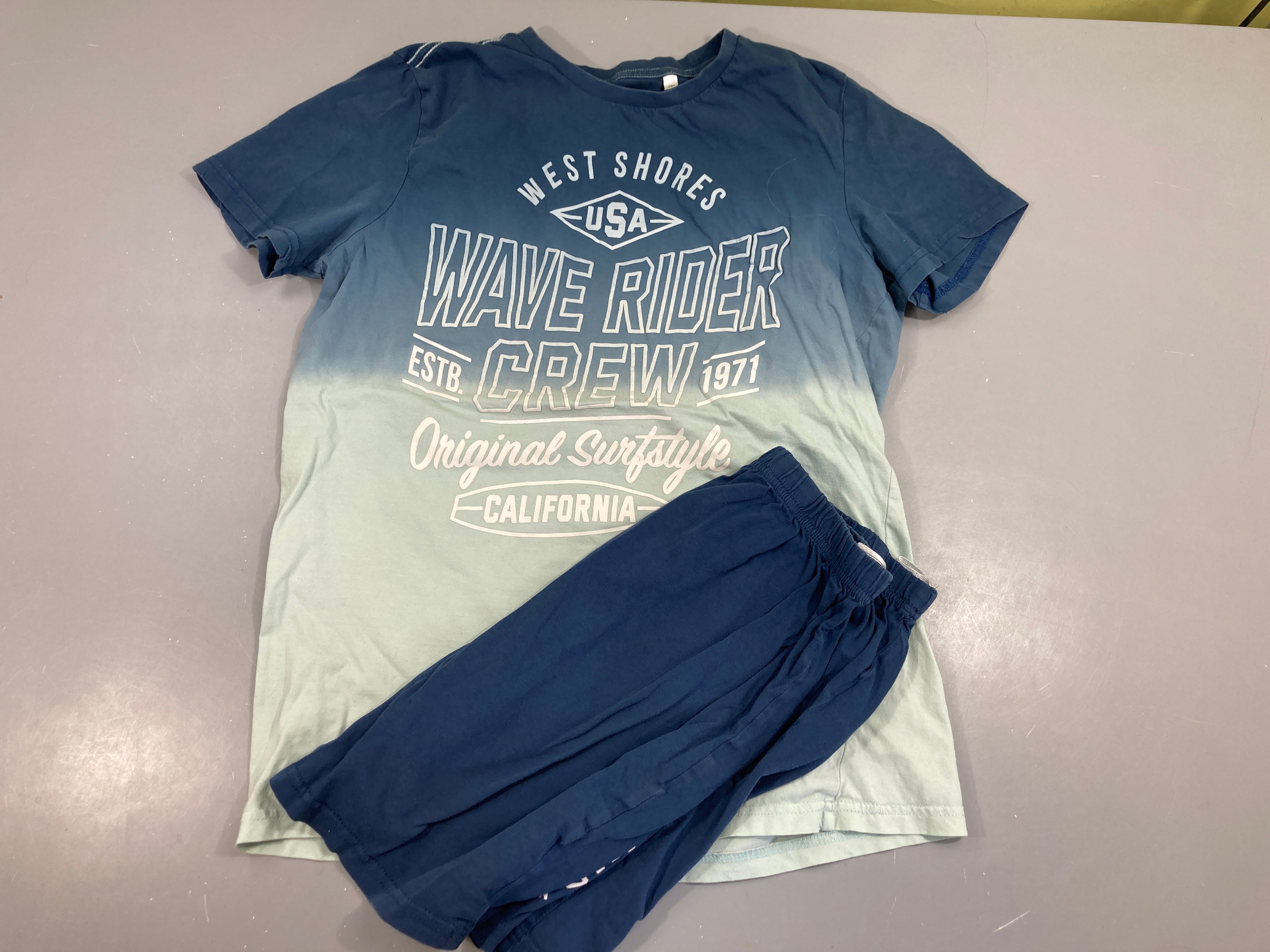 Pyjashort dégradé bleu