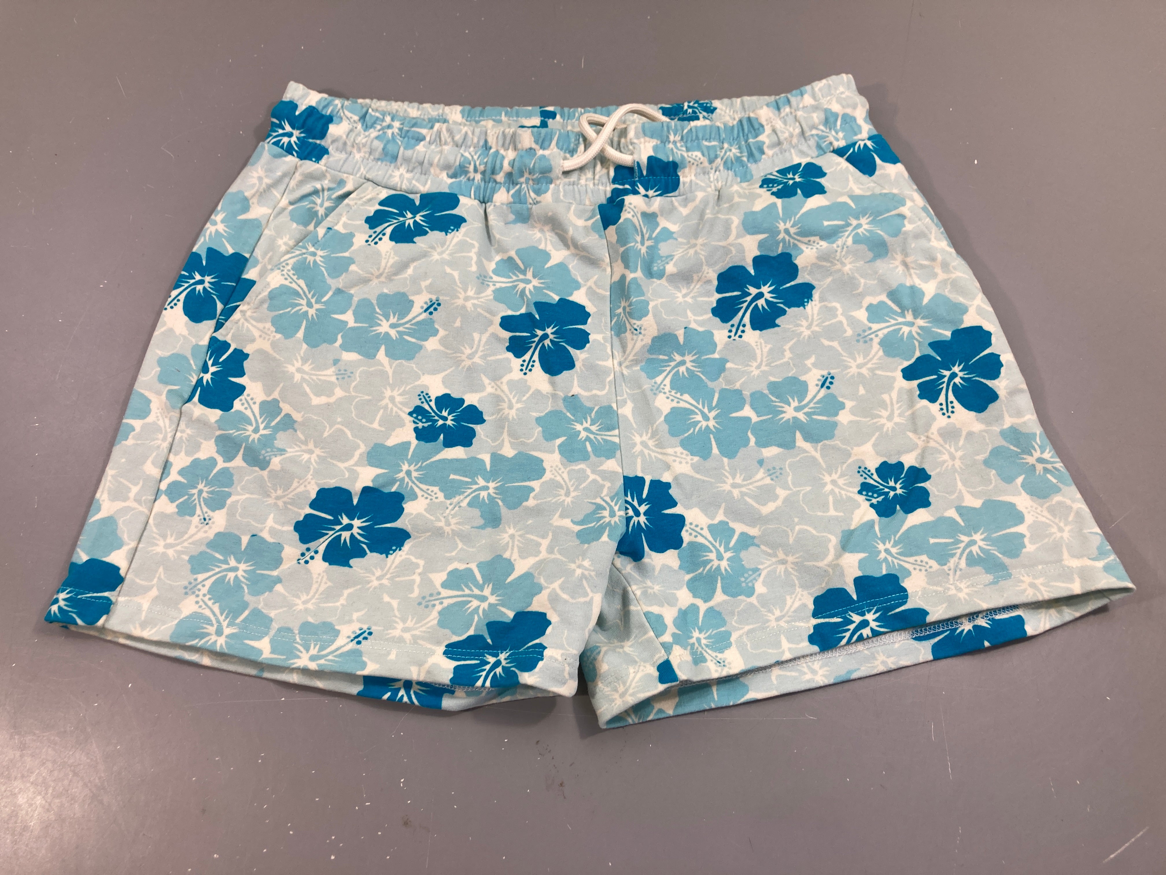Short fleurs turquoise