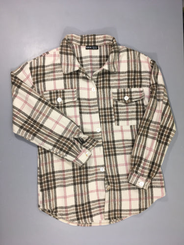 Surchemise à carreaux brun rose, moins cher chez Petit Kiwi