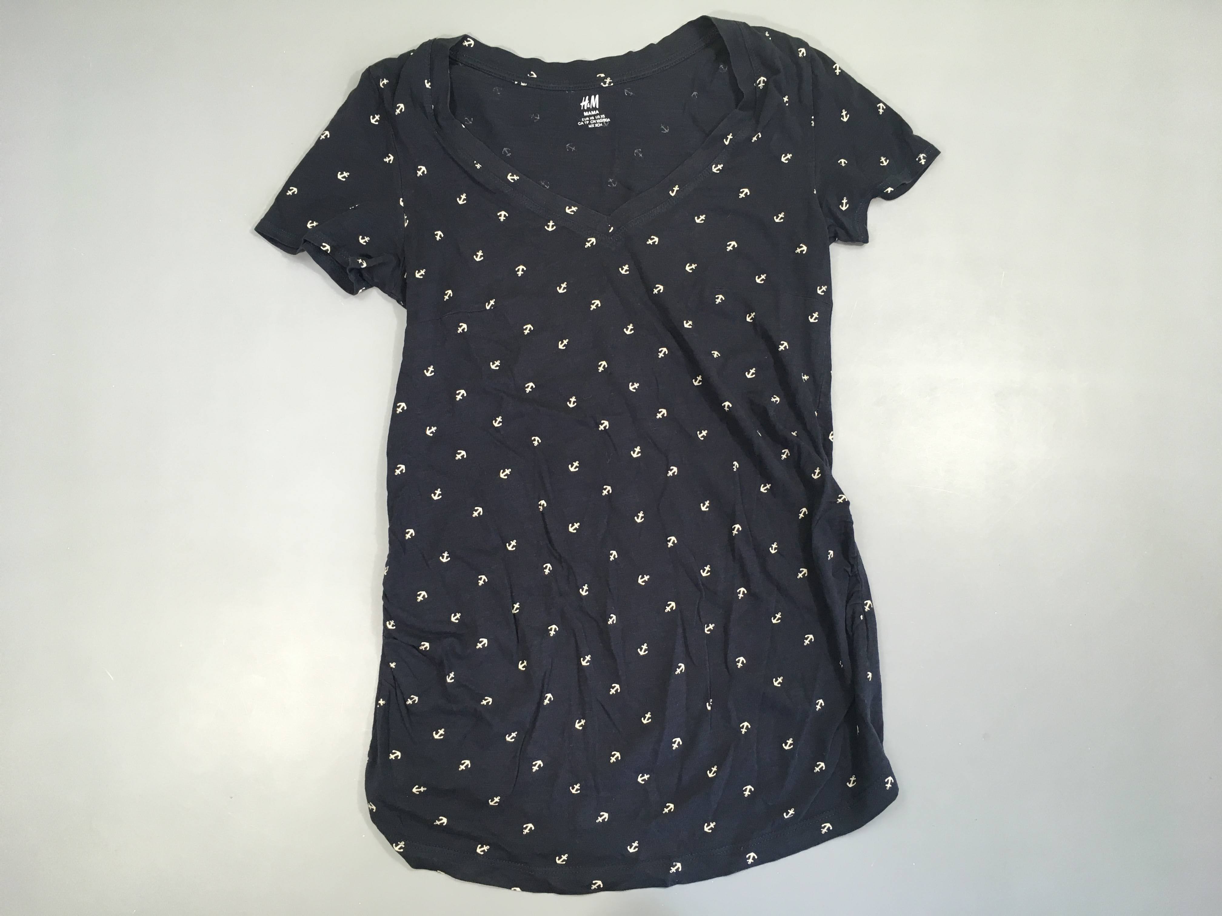 T-shirt m.c de grossesse bleu foncé ancres