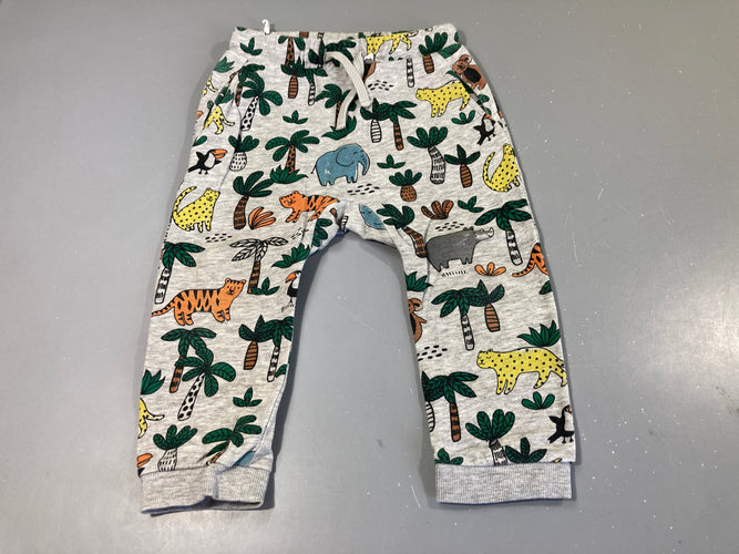 Pantalon molleton gris chiné safari, moins cher chez Petit Kiwi