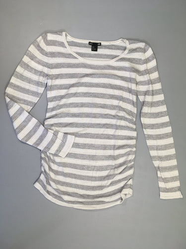 Pull ml gris rayé irisé argenté, moins cher chez Petit Kiwi