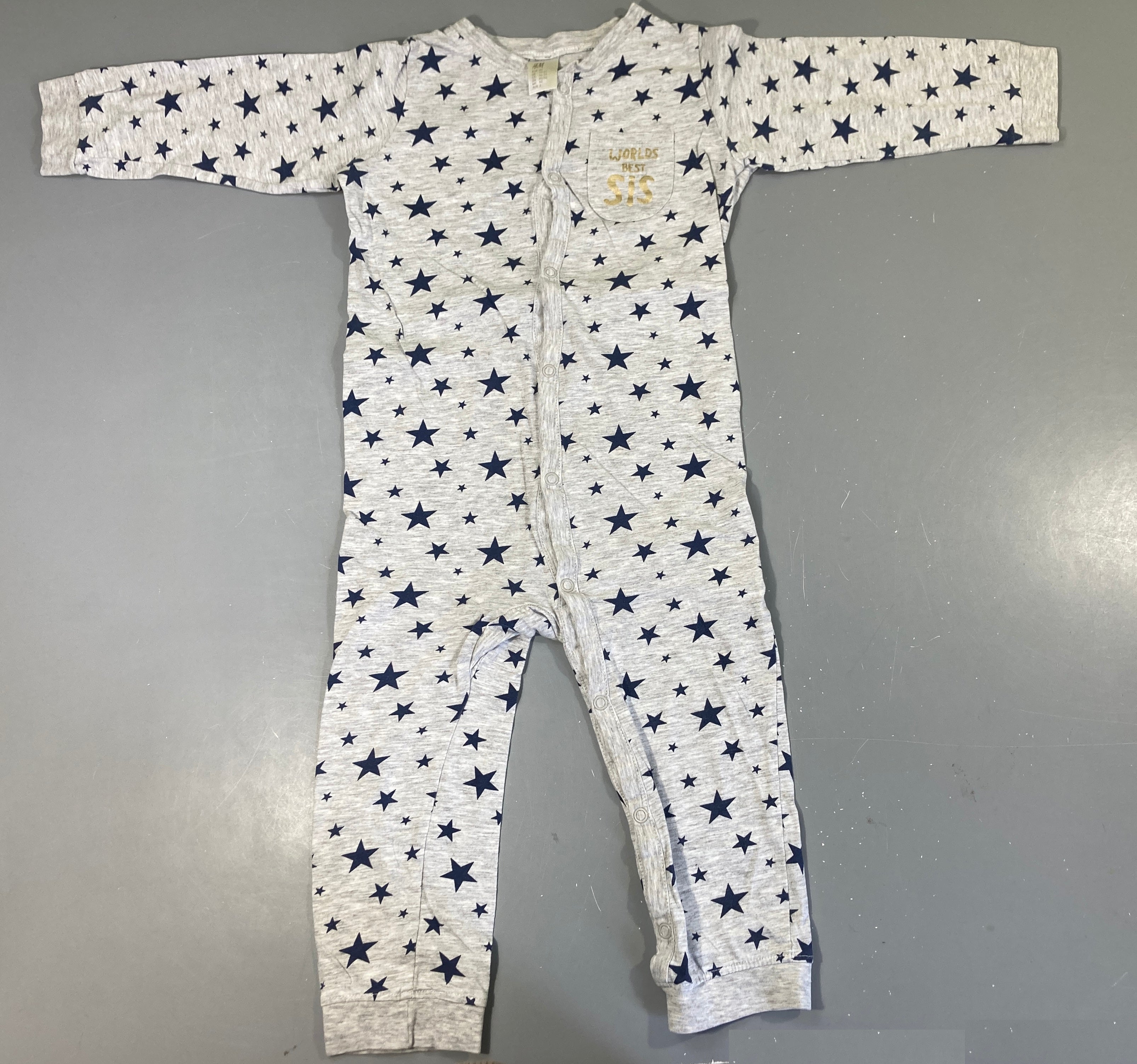 Combinaison jersey gris chiné étoiles Sis