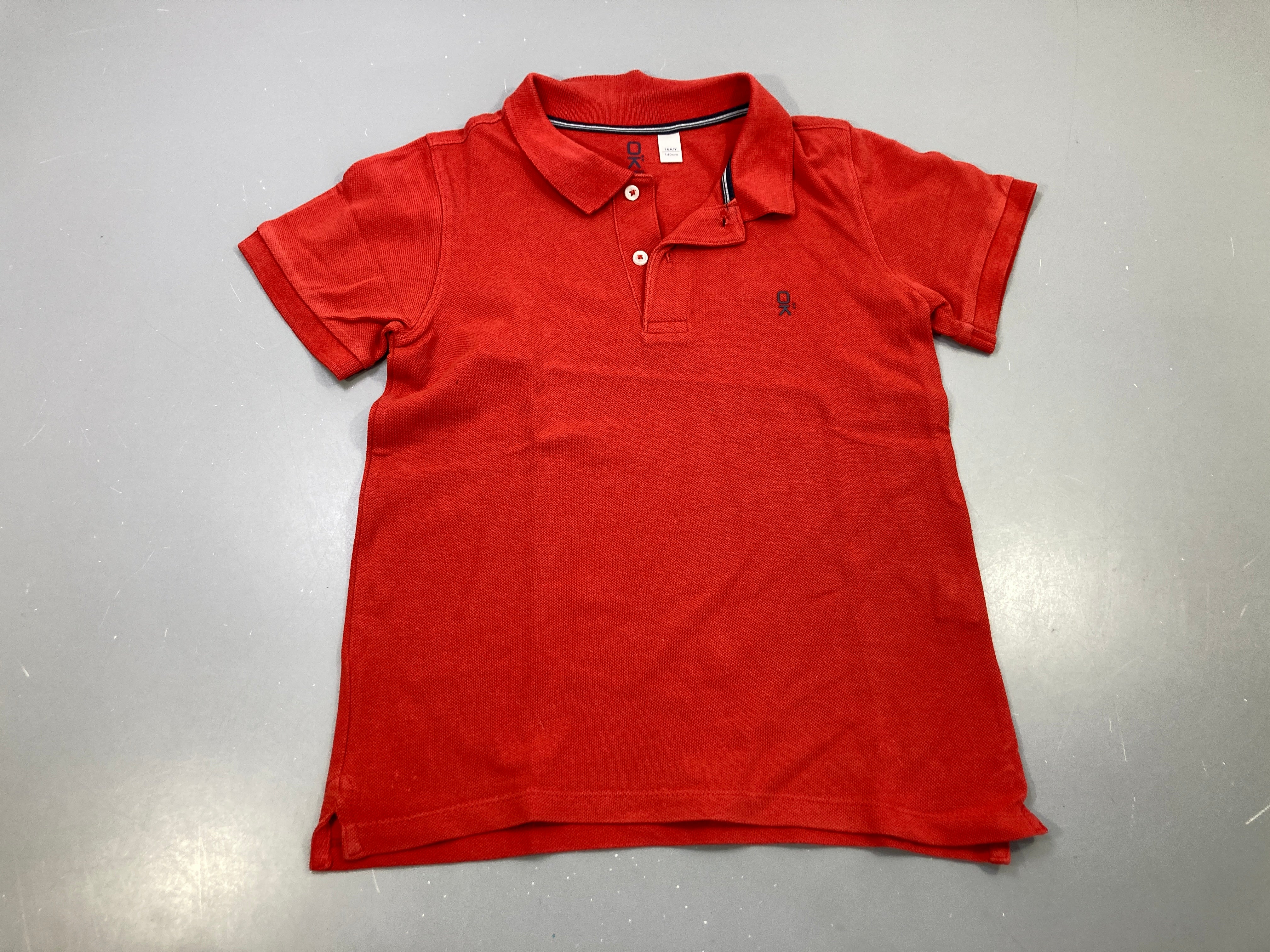 Polo m.c rouge piqué, logo brodé