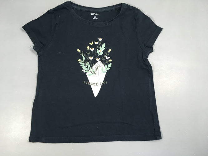 T-shirt m.c bleu foncé Flower day, moins cher chez Petit Kiwi