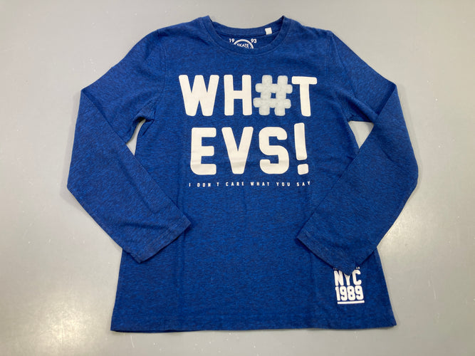 T-shirt m.l bleu roi chiné, What evs!, moins cher chez Petit Kiwi