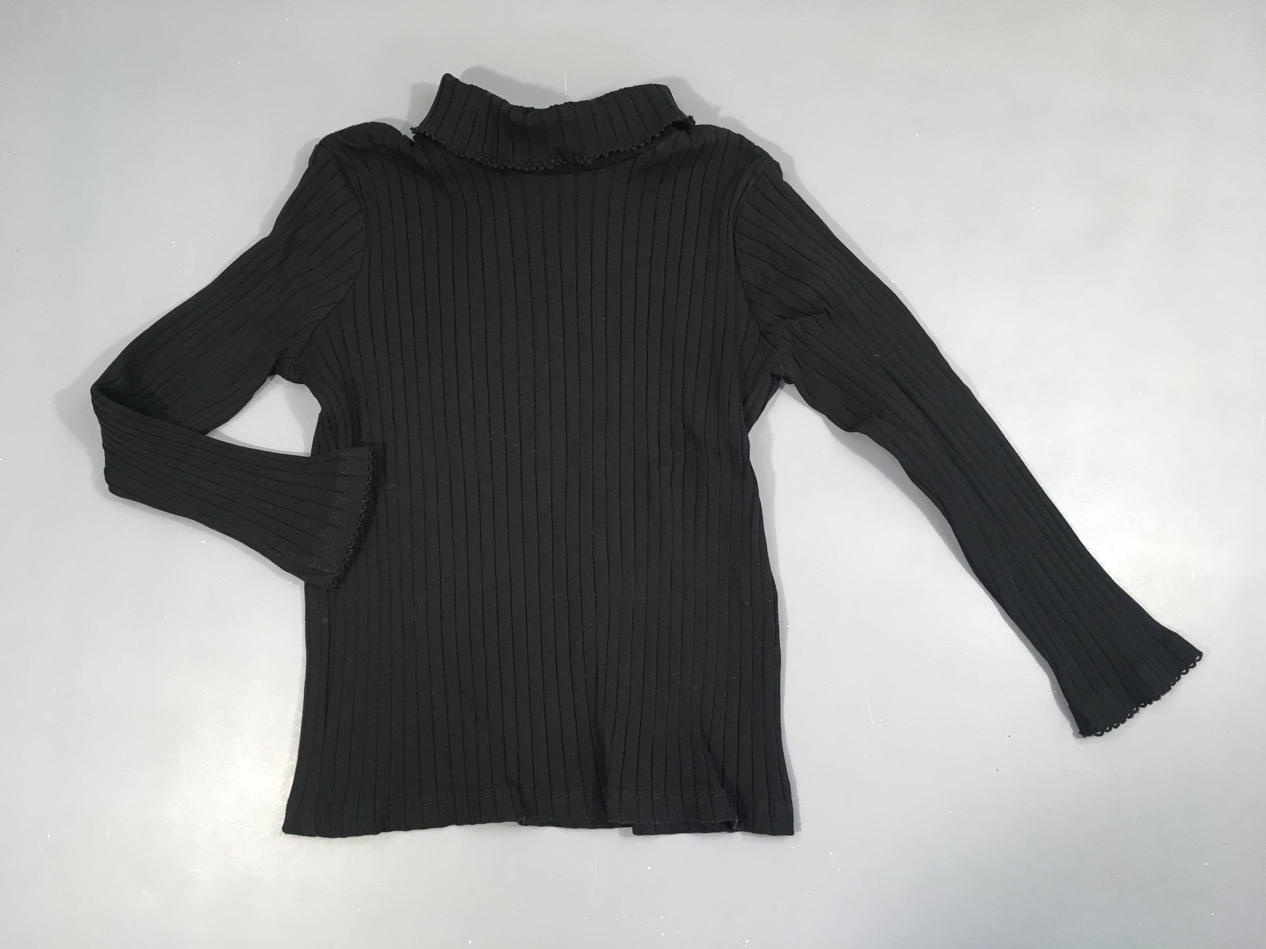 T-shirt m.l col roulé côtelé noir