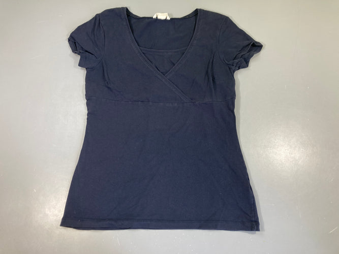 T-shirt m.c d'allaitement bleu marine, moins cher chez Petit Kiwi