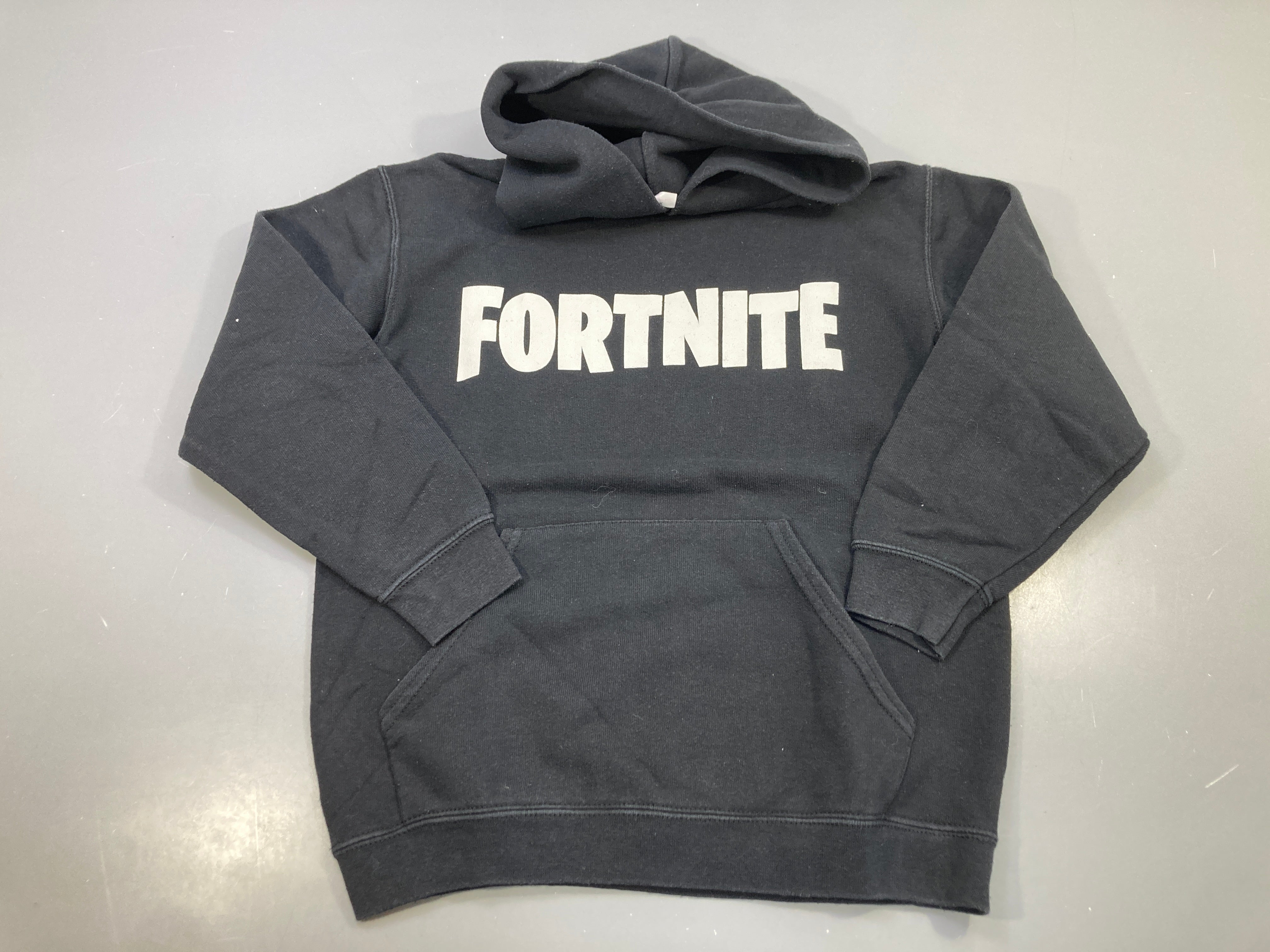 Sweat capuche noir molleton Fortnite Bouloché