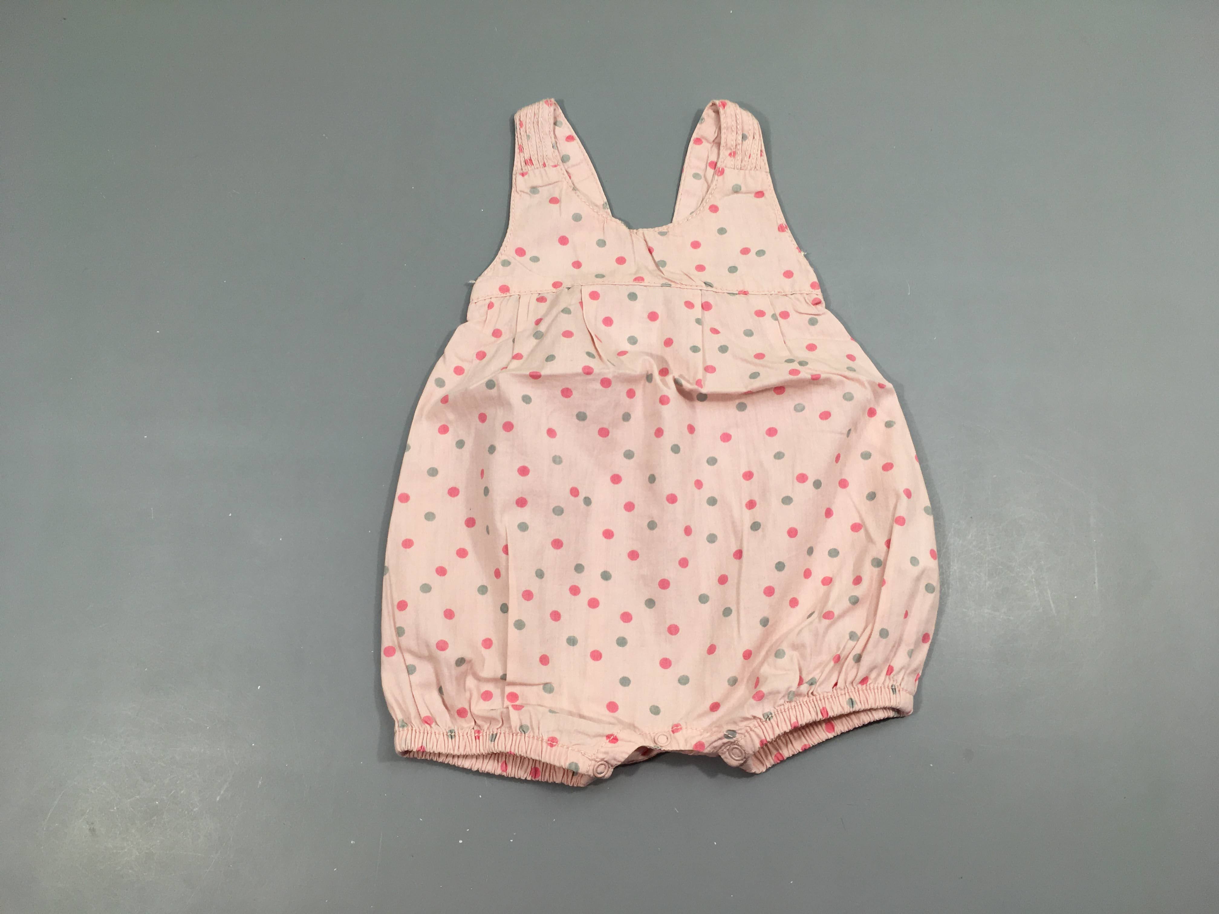Combishort coton rose pois