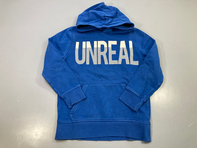 Sweat capuche bleu roi molleton Unreal, poche kangourou, moins cher chez Petit Kiwi