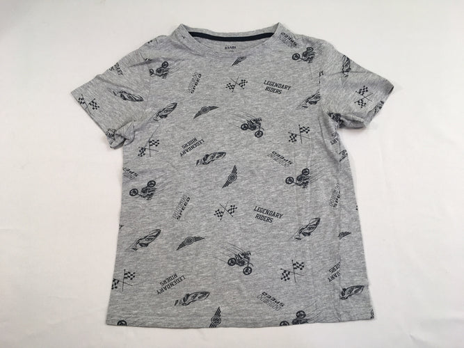 T-shirt m.c gris chiné "racing", moins cher chez Petit Kiwi