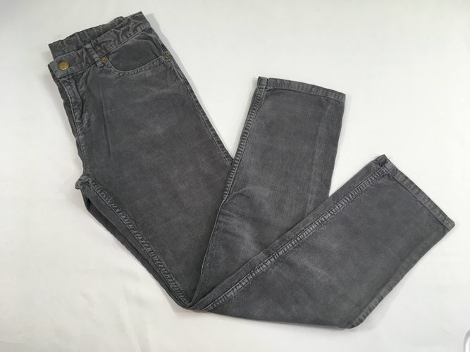 Pantalon velours côtelé gris foncé, moins cher chez Petit Kiwi