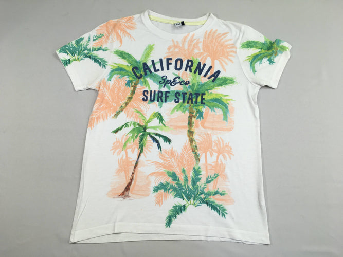 T-shirt m.c blanc California, très légèrement bouloché, moins cher chez Petit Kiwi