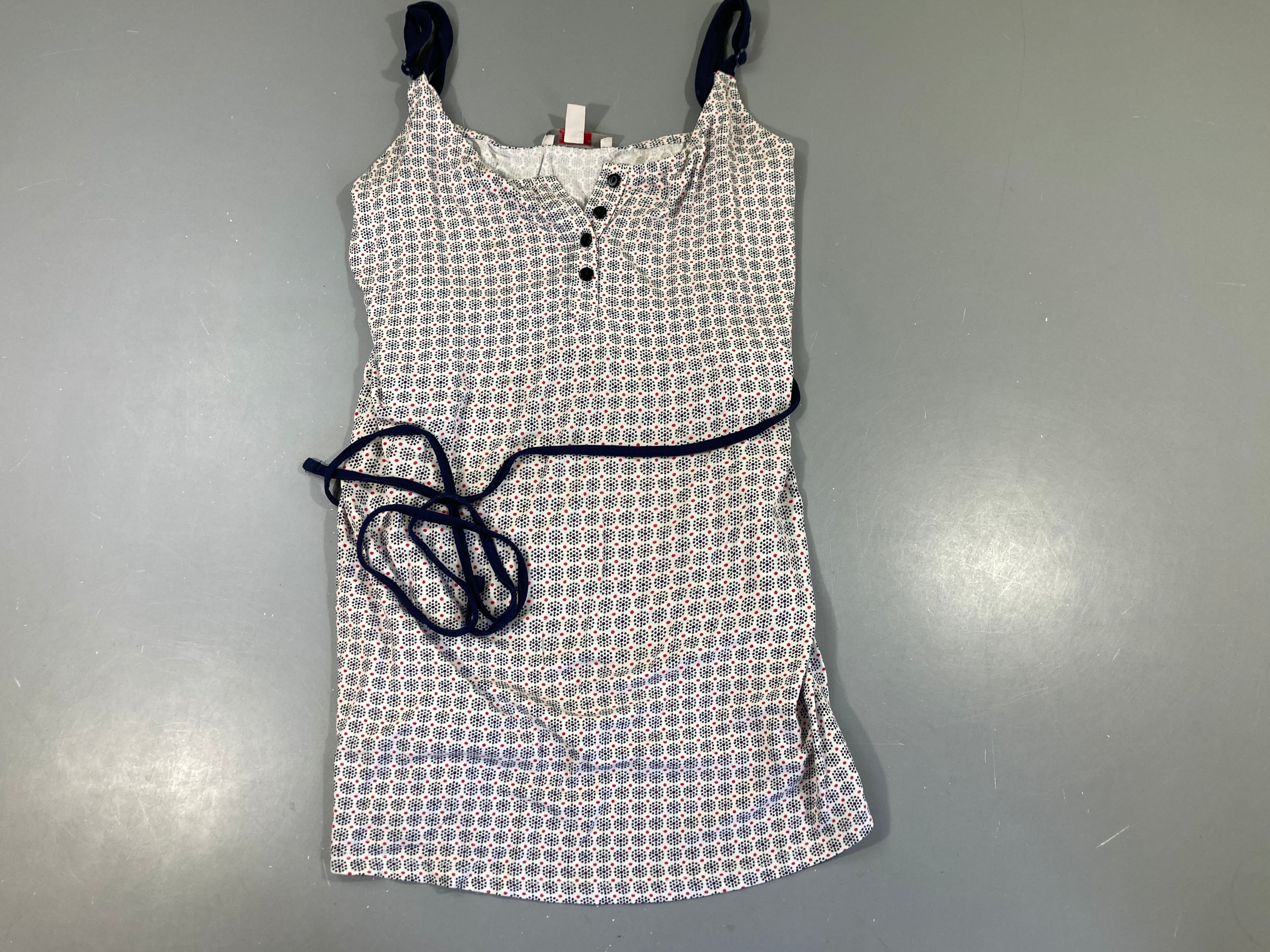 Top d'allaitement blanc motifs bleu